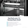 StarTech.com ripiano rack server 1U – vassoio a sbalzo universale ventilato per rack e armadio apparecchiature di rete 19 pollici – acciaio ad alta portata – capacità 44lb/20kg – ripiano profondo 16 pollici, nero
