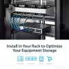 StarTech.com ripiano rack server 1U – vassoio a sbalzo universale ventilato per rack e armadio apparecchiature di rete 19 pollici – acciaio ad alta portata – capacità 44lb/20kg – ripiano profondo 16 pollici, nero