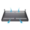 StarTech.com ripiano rack server 1U – vassoio a sbalzo universale ventilato per rack e armadio apparecchiature di rete 19 pollici – acciaio ad alta portata – capacità 44lb/20kg – ripiano profondo 16 pollici, nero