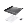 StarTech.com ripiano rack server 1U – vassoio a sbalzo universale ventilato per rack e armadio apparecchiature di rete 19 pollici – acciaio ad alta portata – capacità 44lb/20kg – ripiano profondo 16 pollici, nero