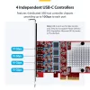 StarTech.com scheda PCIe USB Type-C 4 porte, USB 3.2 10Gbps, scheda di espansione USB-C PCI Express, 4 controller USB indipendenti, Windows/Linux/macOS, conforme TAA