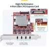StarTech.com scheda PCIe USB Type-C 4 porte, USB 3.2 10Gbps, scheda di espansione USB-C PCI Express, 4 controller USB indipendenti, Windows/Linux/macOS, conforme TAA