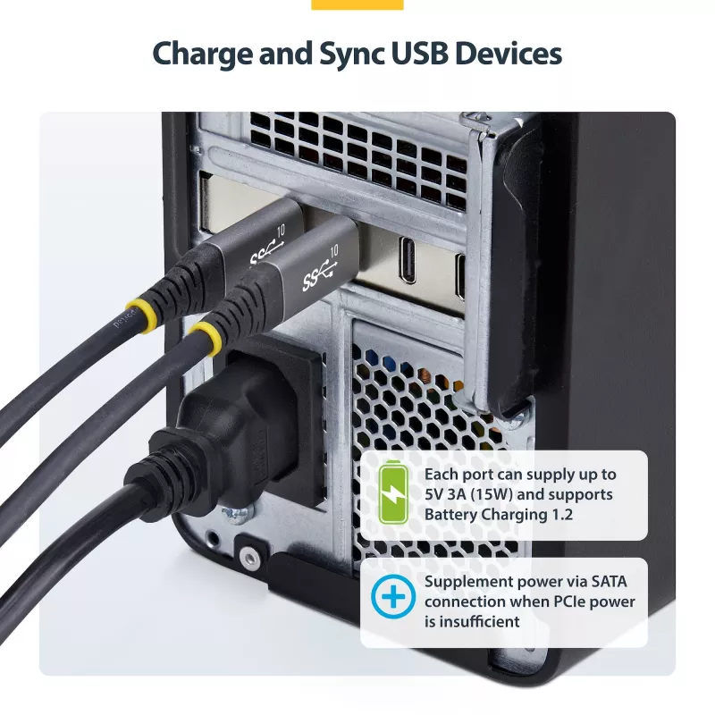 StarTech.com scheda PCIe USB Type-C 4 porte, USB 3.2 10Gbps, scheda di espansione USB-C PCI Express, 4 controller USB indipendenti, Windows/Linux/macOS, conforme TAA