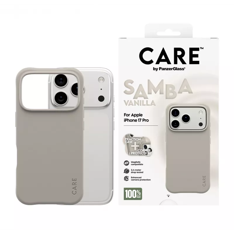 Cover PanzerGlass CARE by custodia alla moda Samba Vanilla compatibile MagSafe iPhone 17 Pro