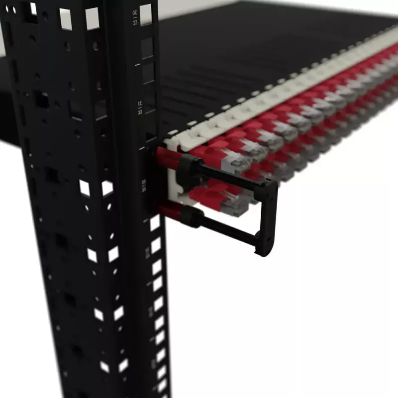 Pannello di gestione cavi PATCHBOX Patchcatch Solo confezione da 24 Nero Rosso