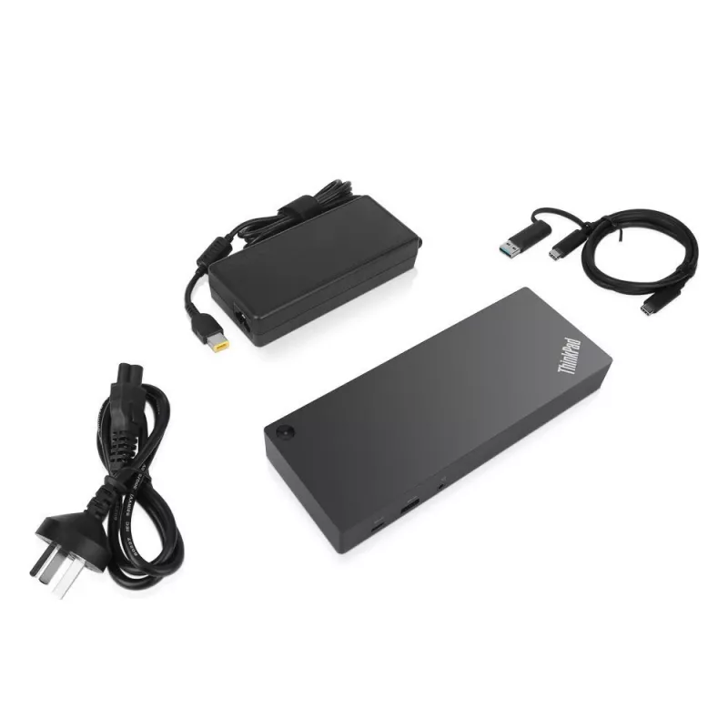 Lenovo 40AF0135UK ThinkPad Hybrid USB-C con USB-A docking station, cavo di alimentazione UK