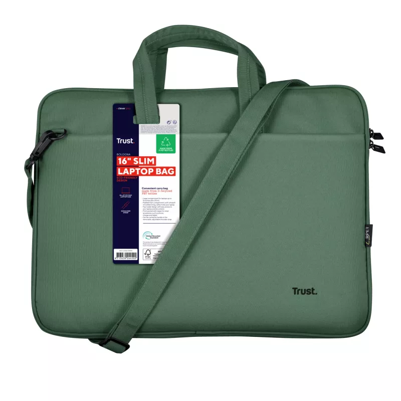 Cartella portadocumenti Trust Bologna 40,6 cm (16 inch) verde