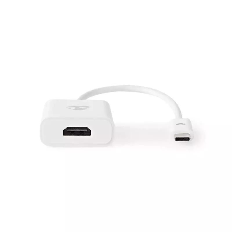 Nedis CCGB64651WT02 adattatore USB-C a HDMI USB 3.2 Gen1, 0,20 m, nichelato, PVC, bianco
