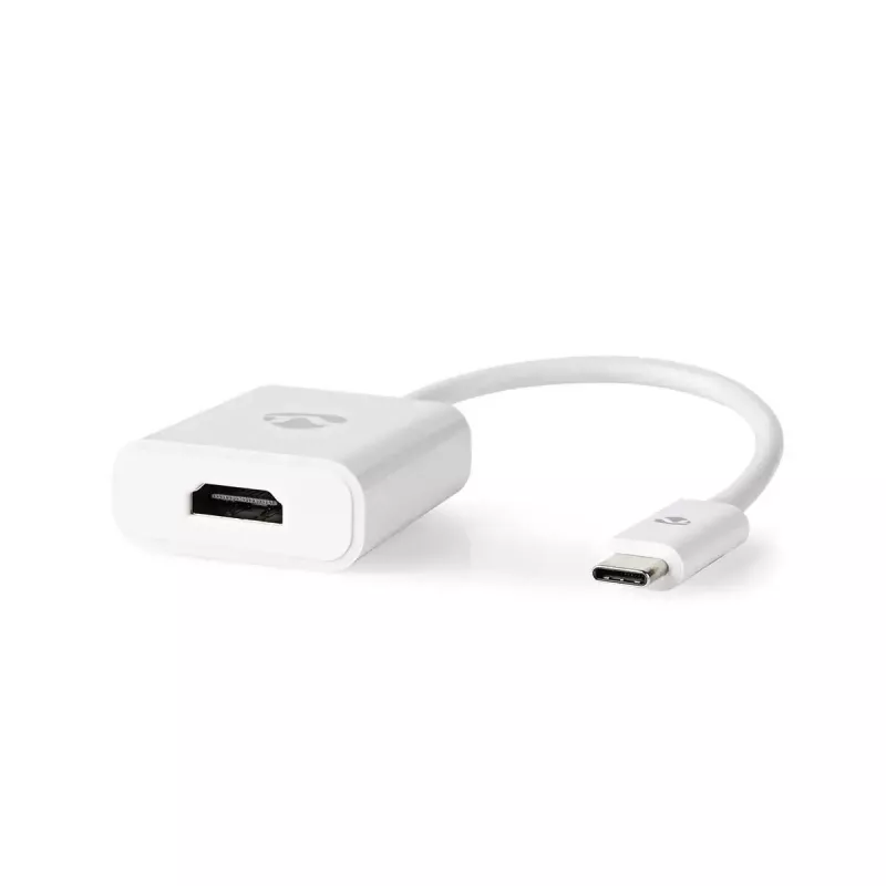 Nedis CCGB64651WT02 adattatore USB-C a HDMI USB 3.2 Gen1, 0,20 m, nichelato, PVC, bianco