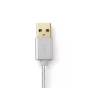 Cavo per cellulare Nedis CCTB39300AL10 alluminio 1 m USB A Lightning