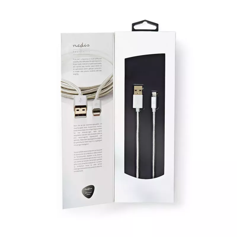Cavo per telefono cellulare Nedis CCTB39300AL30 alluminio 3 m USB A Lightning