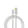 Cavo per telefono cellulare Nedis CCTB39300AL30 alluminio 3 m USB A Lightning
