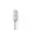 Cavo per telefono cellulare Nedis CCTB39300AL30 alluminio 3 m USB A Lightning