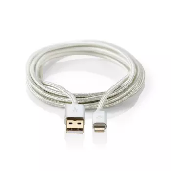 Cavo per telefono cellulare Nedis CCTB39300AL30 alluminio 3 m USB A Lightning
