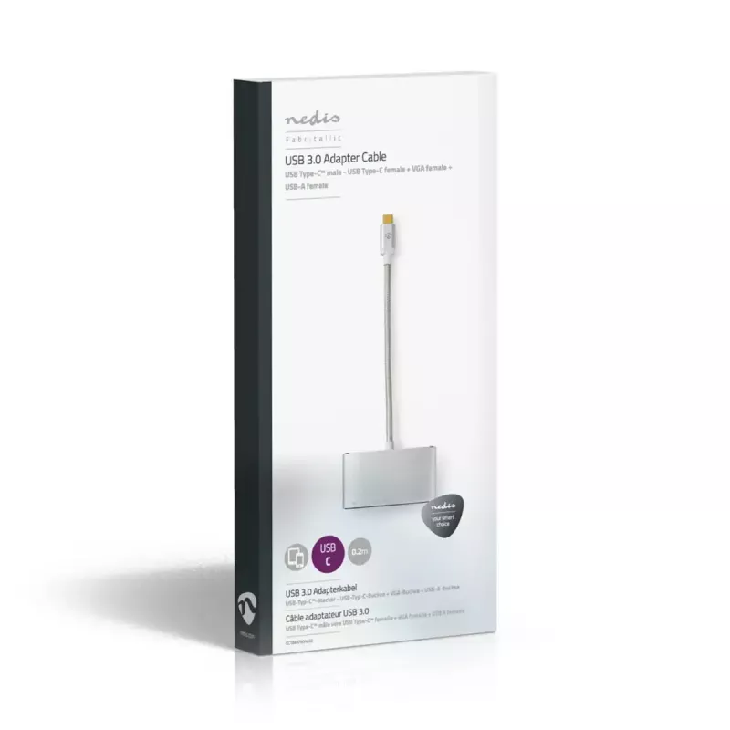 Dock per laptop Nedis CCTB64760AL02 alluminio cavo 0,2 m 5 Mbit/s