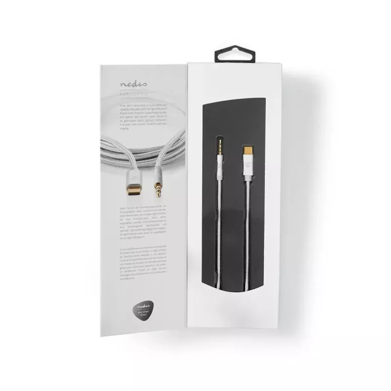 Cavo audio Nedis CCTB65940AL10 1 m USB-C a 3,5 mm alluminio