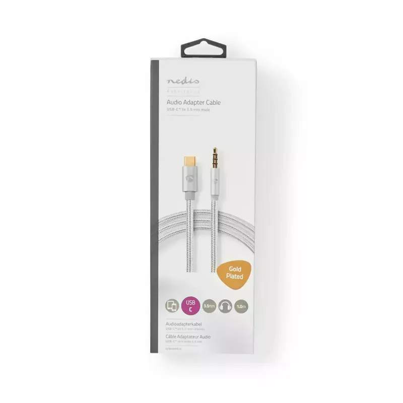 Cavo audio Nedis CCTB65940AL10 1 m USB-C a 3,5 mm alluminio