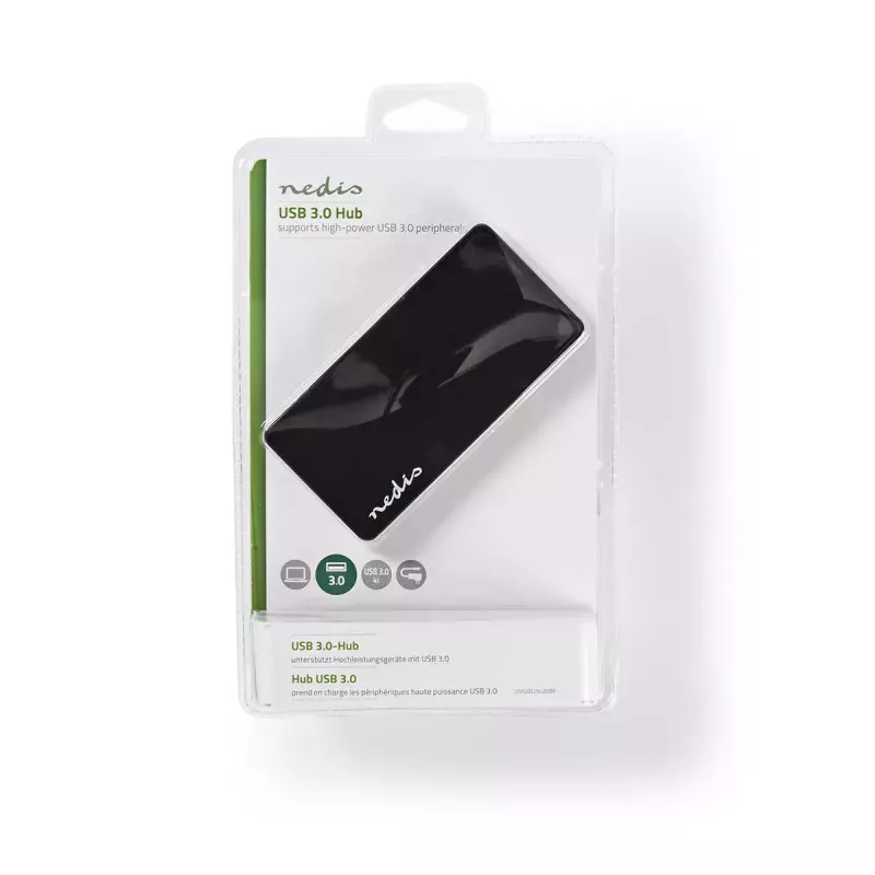 Hub USB Nedis UHUBU3420BK USB 3.2 Gen 1 Micro-B nero