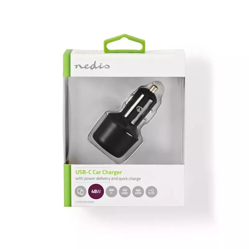 Caricabatterie per dispositivi mobili Nedis CCPD30W100BK smartphone nero ricarica rapida