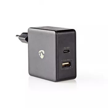 Caricabatterie per dispositivi mobili Nedis WCPD45W100BK universale nero USB interno