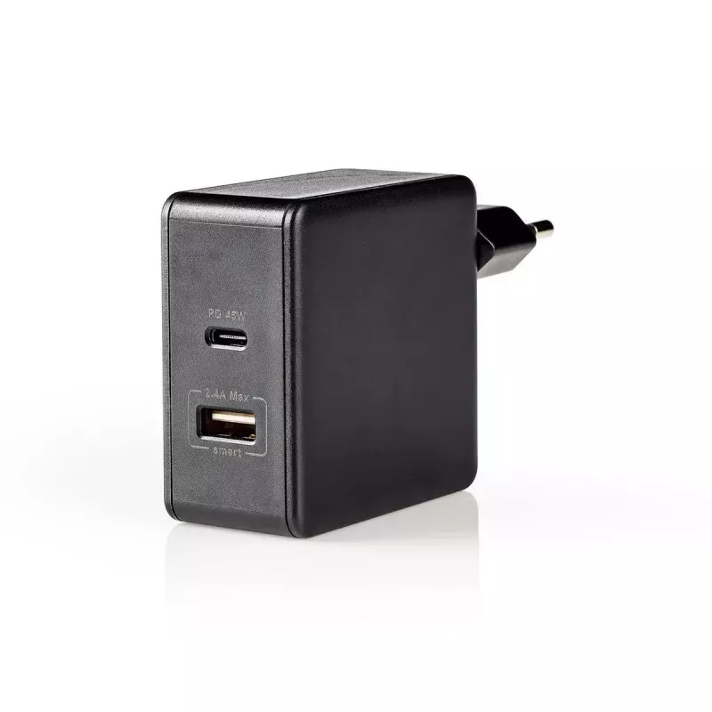 Caricabatterie per dispositivi mobili Nedis WCPD45W100BK universale nero USB interno