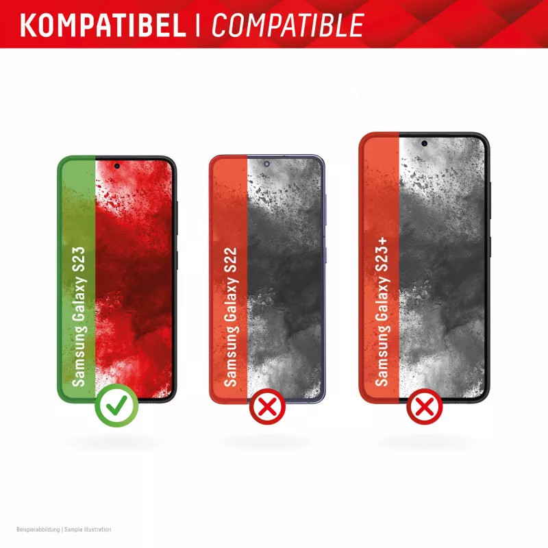 Displex pellicola protettiva per display + custodia per Samsung Galaxy S22/S23, cornice di montaggio Eco, antigraffio