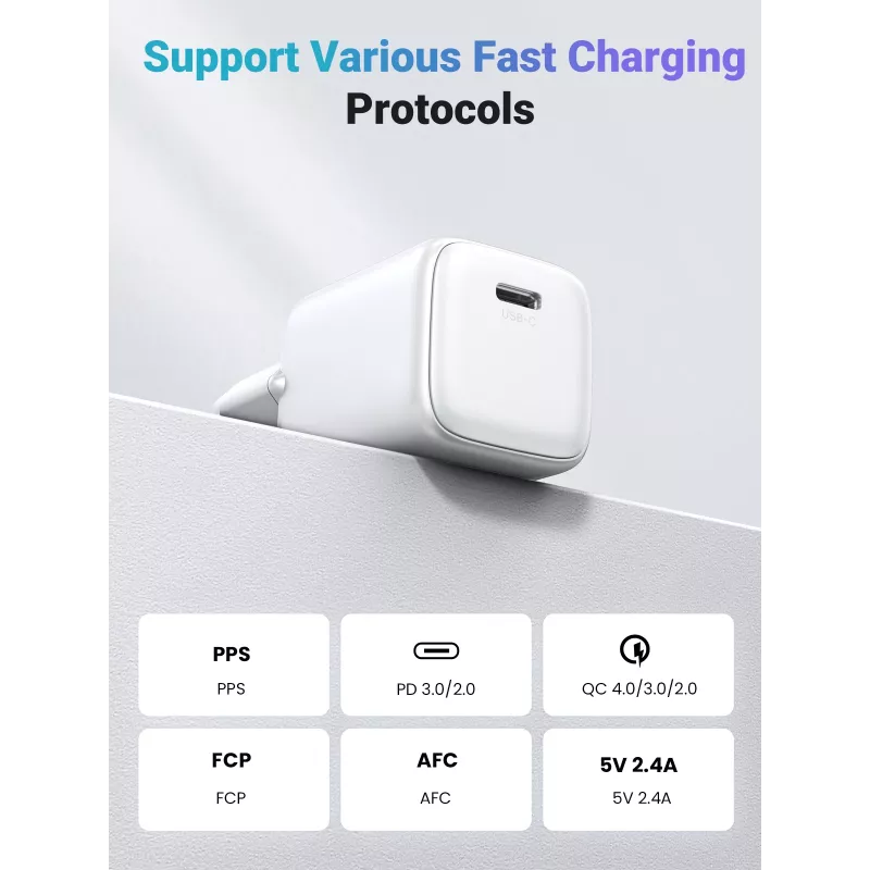 Caricabatterie da interno Ugreen 15324 universale bianco AC 1 porta USB Type-C
