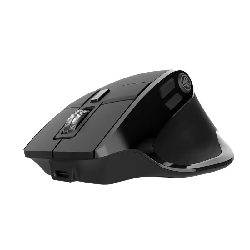 JLab Audio Epic Office mouse wireless per destrorsi — Bluetooth + USB Type-A, ottico 2400 DPI, 9 tasti, rotella, nero