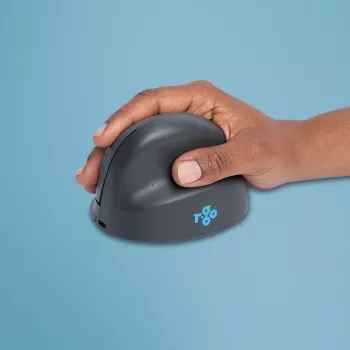 R-Go Tools mouse verticale R-Go HE Basic, mouse ergonomico, medio (dimensione mano ≥ 185 mm), per destrorsi, Bluetooth, grigio