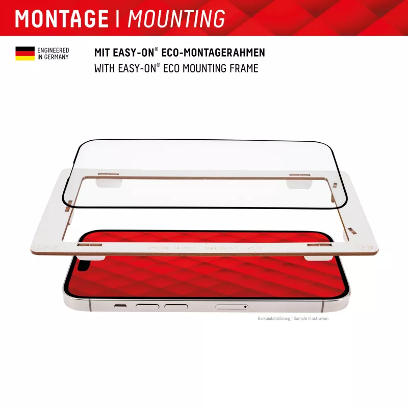 Displex pellicola protettiva full cover (10H) per Apple iPhone 15 Plus/15 Pro Max, cornice di montaggio Eco, copertura totale