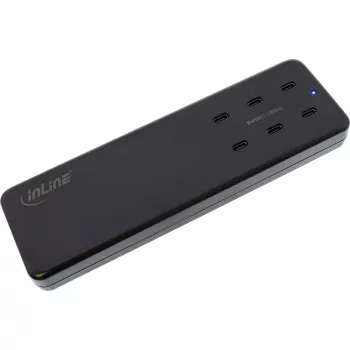 InLine alimentatore multiporta, caricabatterie, 6x USB-C, PD 3.0, GaN, nero