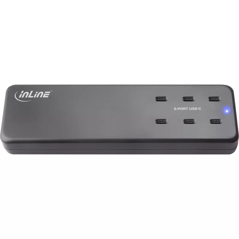 InLine alimentatore multiporta, caricabatterie, 6x USB-C, PD 3.0, GaN, nero