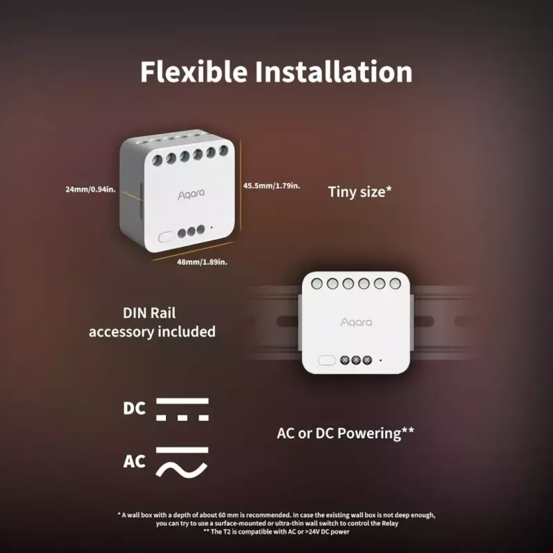 Modulo doppio relè smart home, Aqara DCM-K01, controllo a 2 canali