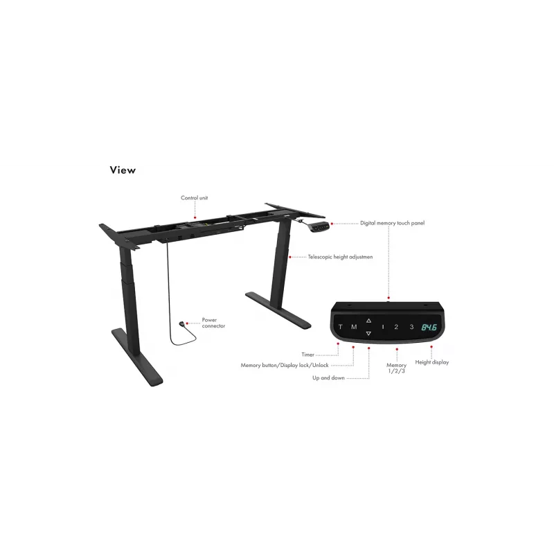 Scrivania regolabile elettricamente in altezza ICY BOX IB-EW205B-T
