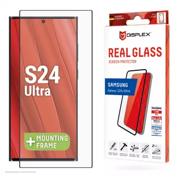Displex Full Cover Screen Protector (10H) per Samsung Galaxy S24 Ultra, cornice di montaggio Eco, Full Cover