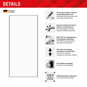 Displex Full Cover Screen Protector (10H) per Samsung Galaxy S24 Ultra, cornice di montaggio Eco, Full Cover