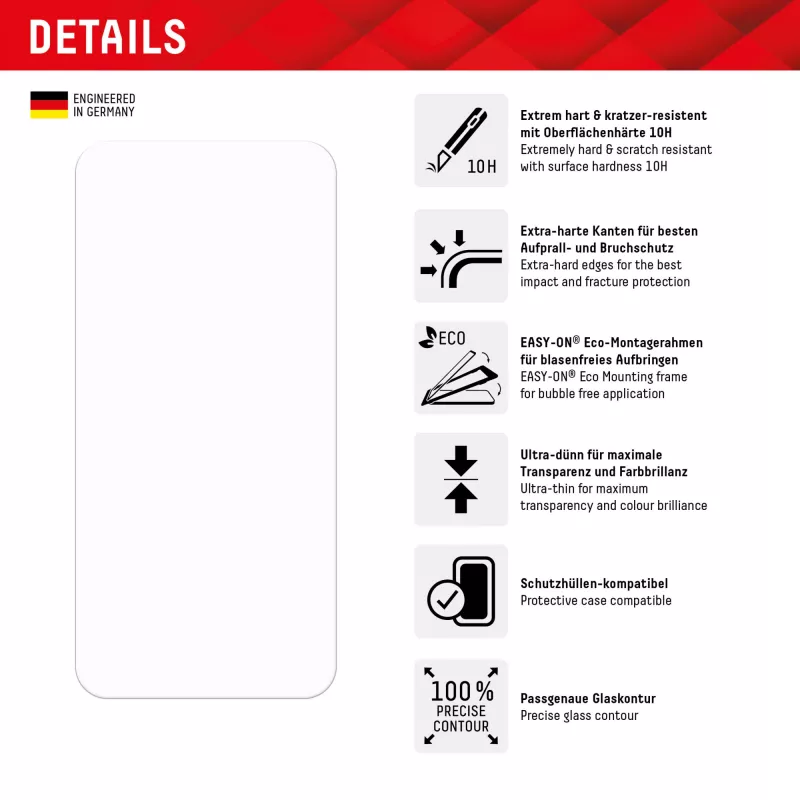 Displex pellicola protettiva display + custodia per Samsung Galaxy S23 FE, cornice di montaggio Eco, antigraffio