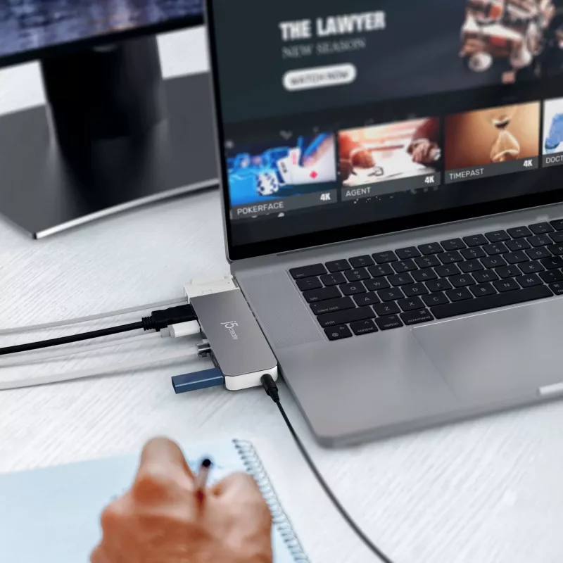 Hub USB j5create JCD395 4K60 Elite Pro con filo USB4 con kit MagSafe