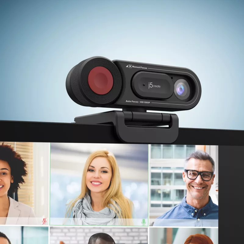 j5create JVU250 webcam HD con interruttore di messa a fuoco automatica e manuale