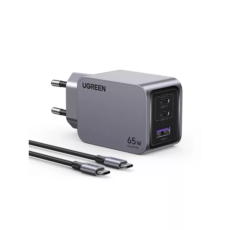 Caricabatterie mobile Ugreen 25871 universale grigio ricarica rapida AC per interni