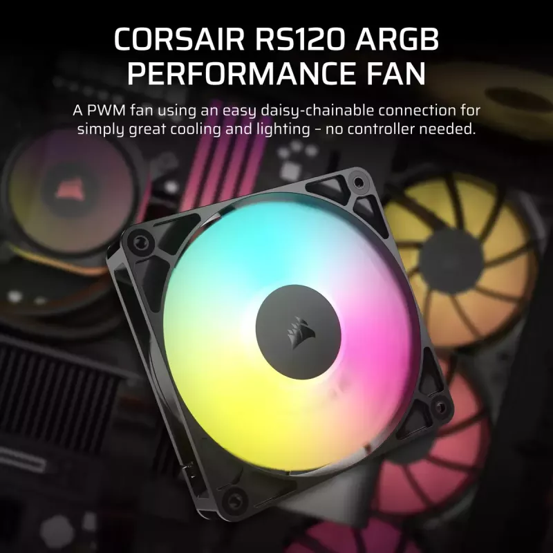 Ventola Corsair RS120 ARGB case per computer 12 cm nero