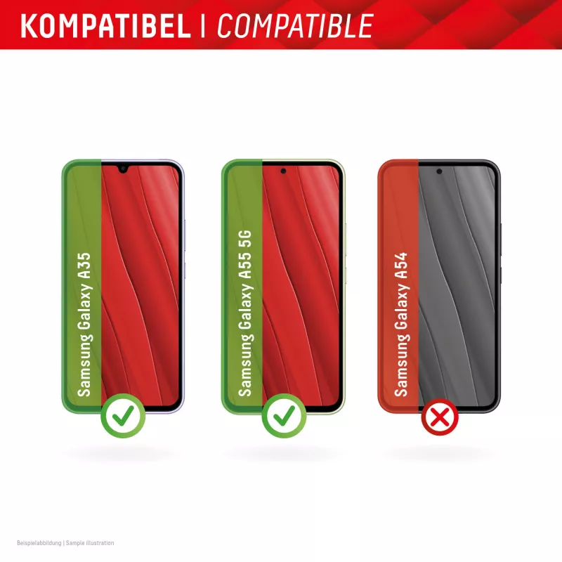 Displex Smart Glass (9H) per Samsung Galaxy A35/A55 5G, adesivo di montaggio, infrangibile