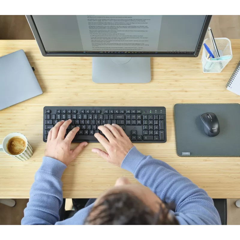 Tastiera e mouse Trust Ody II inclusi ufficio RF wireless QWERTZ tedesca nero