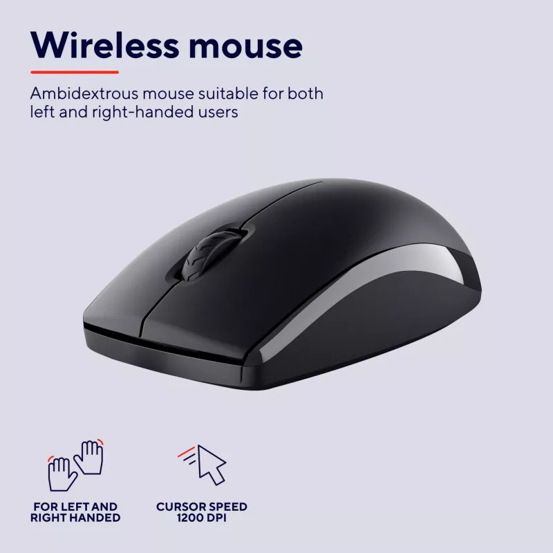 Tastiera e mouse Trust Primo inclusi office RF wireless QWERTZ tedesca nero