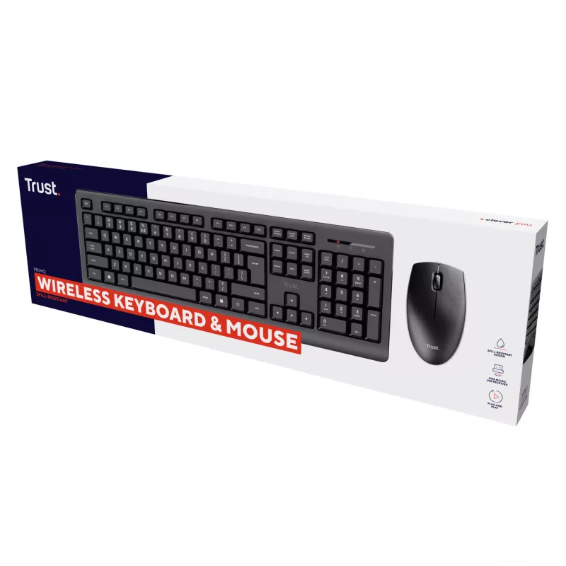 Tastiera e mouse Trust Primo inclusi office RF wireless QWERTZ tedesca nero