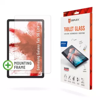 Vetro per tablet Displex (9H) per Samsung Galaxy Tab S6 Lite, cornice di montaggio Eco, infrangibile, ultra sottile, invisibile
