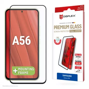 Protezione display premium Displex (a tutta superficie, 10H) per Samsung Galaxy A56, cornice di montaggio Eco, a tutta superficie