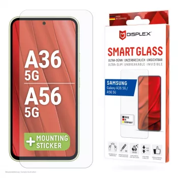 Vetro smart Displex (9H) per Samsung Galaxy A36/A56, adesivo di montaggio, infrangibile