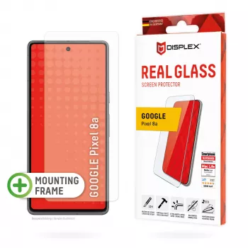 Pellicola protettiva per display Displex (10H) per Google Pixel 8a, cornice di montaggio Eco, antigraffio