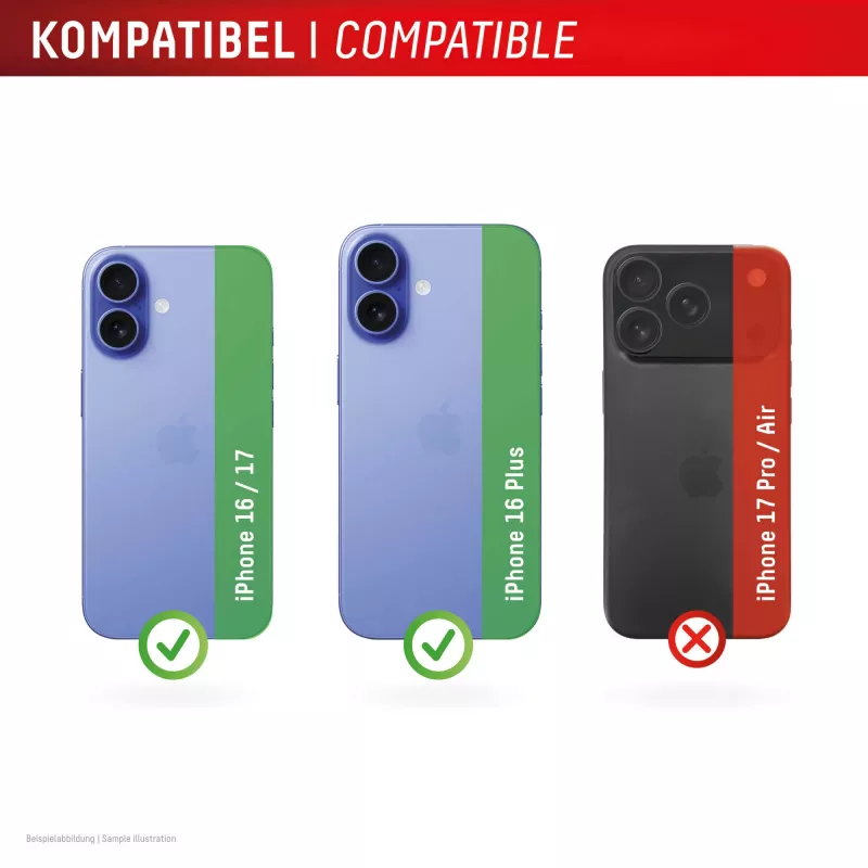 Displex vetro premium per lenti fotocamera, iPhone 16/16 Plus/17 vetro, 10H, Single Rings, DLC, trasparente, Quick Mount